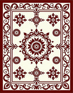 Ornate Floral Mandala Pattern Rug