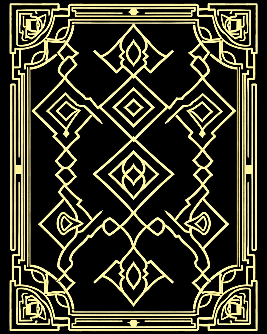 Art Deco Geometric Golden Lines Rug