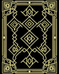 Art Deco Geometric Golden Lines Rug