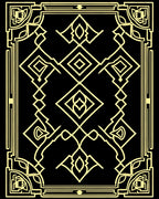Art Deco Geometric Golden Lines Rug