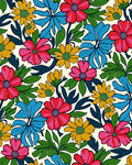 Bright Floral Pattern Vivid Design Rug