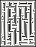 Black White Abstract Labyrinth Pattern Rug