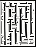 Black White Abstract Labyrinth Pattern Rug