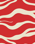 Crimson Wave Patterned Abstract Rug
