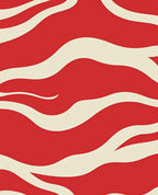 Crimson Wave Patterned Abstract Rug