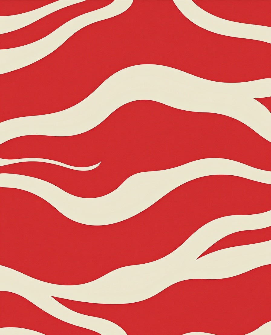 Crimson Wave Patterned Abstract Rug
