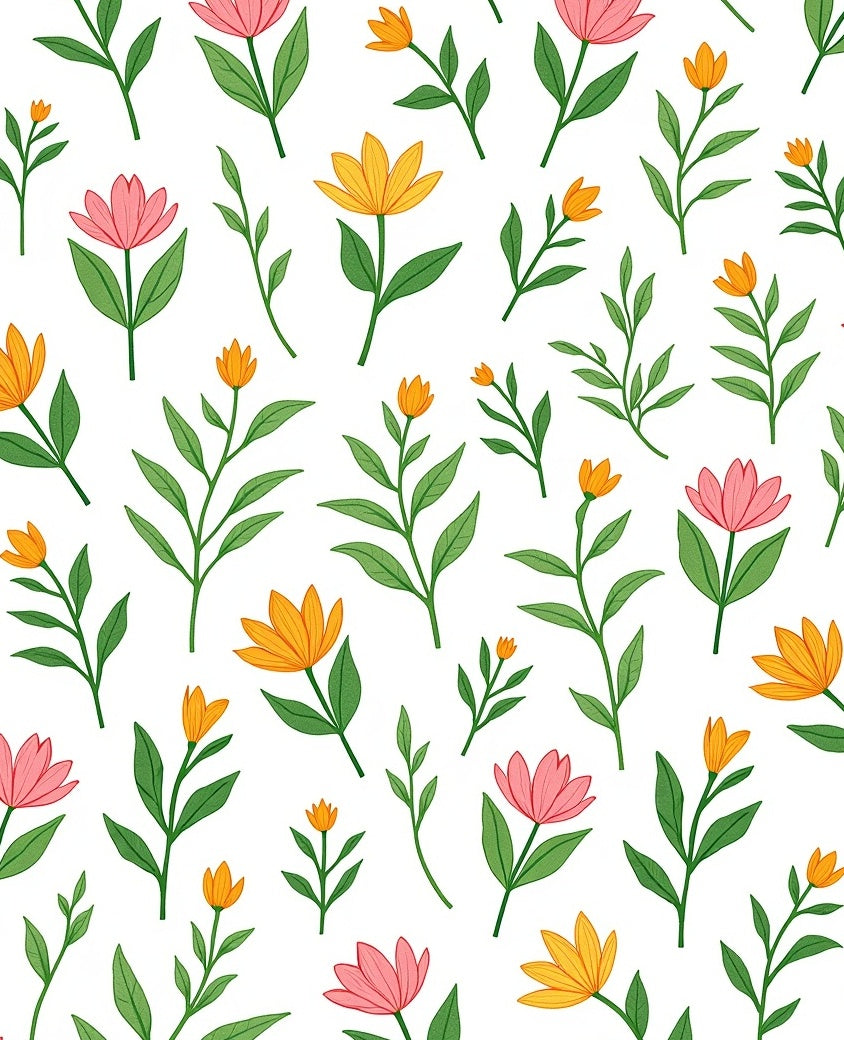 Whimsical Floral Botanical Print Rug