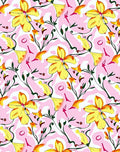 Abstract Yellow Flower Pattern Rug