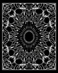 Intricate Sunburst Mandala Black and White Rug