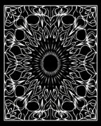 Intricate Sunburst Mandala Black and White Rug