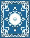 Classic Blue Floral Medallion Pattern Rug