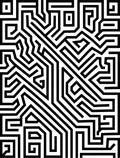 Bold Black White Geometric Maze Rug
