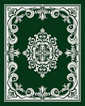 Ornate Cream Floral Swirl Frame Rug