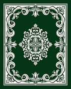 Ornate Cream Floral Swirl Frame Rug