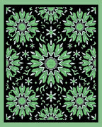 Mint Green Floral Mandala Statement Rug