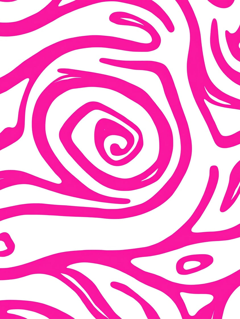 Bright Pink Swirl Abstract Pattern Rug