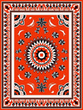 Bold Red Floral Patterned Ethnic Rug
