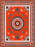 Bold Red Floral Patterned Ethnic Rug
