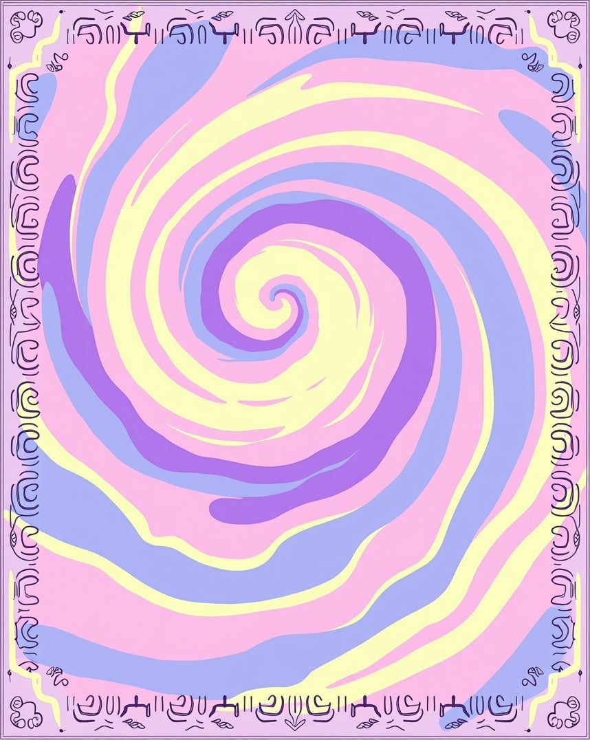 Pastel Swirl Abstract Pattern Rug