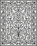 Classic Vine Scroll Frame Design Rug