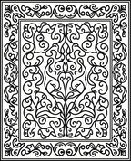 Classic Vine Scroll Frame Design Rug