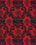 Red Black Baroque Damask Rug