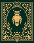 Golden Owl Oval Frame Floral Design Rug