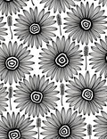 Daisy Patterned Graphic Line Art Rug