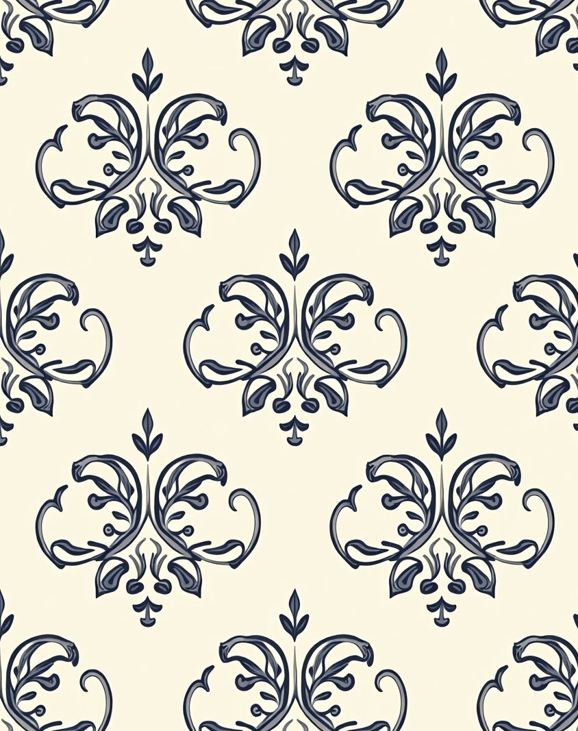 Classic Floral Damask Pattern Rug