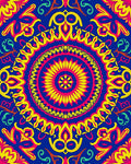 Vibrant Mandala With Pink Yellow Design Rug
