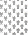 Playful Grey Elephant Pattern Design Rug