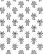 Playful Grey Elephant Pattern Design Rug