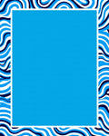 Abstract Blue Wave Pattern Rug