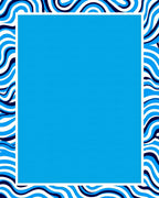 Abstract Blue Wave Pattern Rug