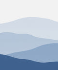 Serene Blue Gradient Overlapping Hills Rug