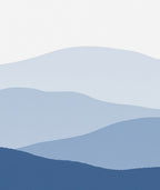 Serene Blue Gradient Overlapping Hills Rug