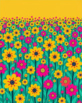 Bright Floral Field Pattern Rug