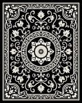 Elegant Mandala Floral Scrollwork Design Rug