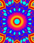Vibrant Radial Floral Sunburst Design Rug