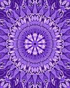 Purple Floral Mandala Patterned Rug