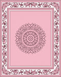 Ornate Pink Floral Mandala Design Rug