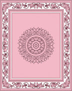 Ornate Pink Floral Mandala Design Rug
