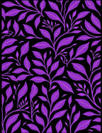 Vibrant Purple Leafy Vine Artwork Rug