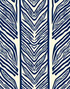 Bold Navy Zebra Stripe Pattern Rug