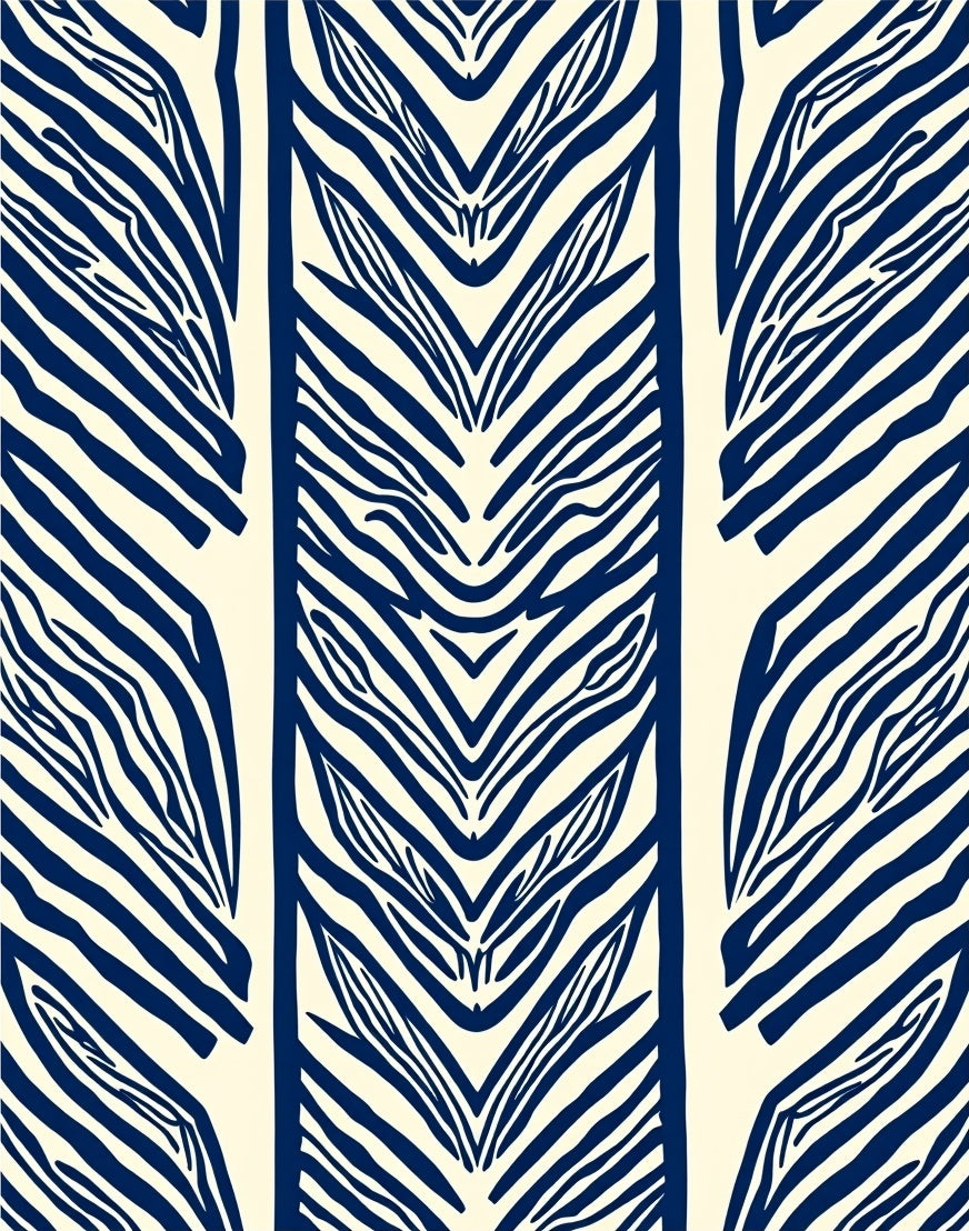 Bold Navy Zebra Stripe Pattern Rug