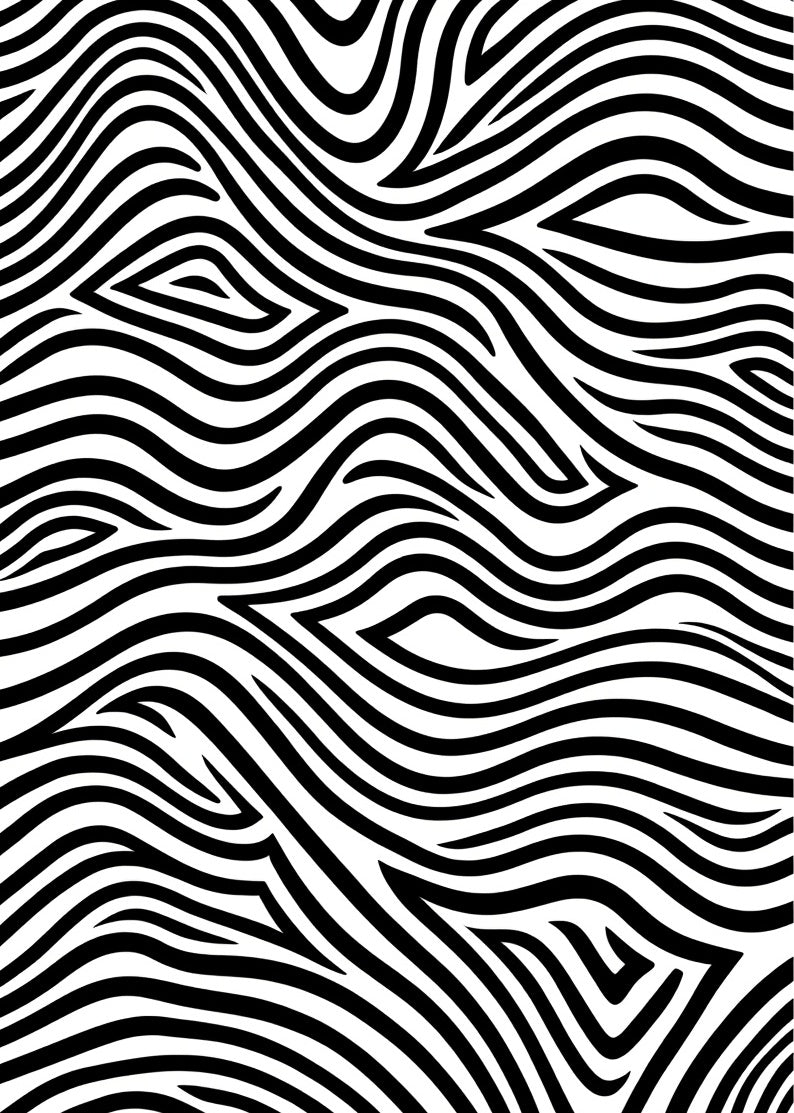 Abstract Black White Flowing Lines Rug