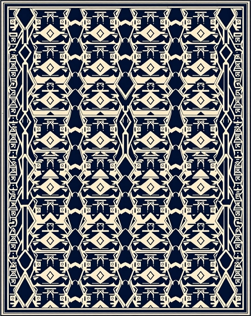 Art Deco Diamond Geometric Pattern Rug