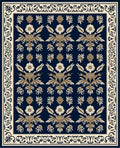 Classic Floral Medallion Navy Rug