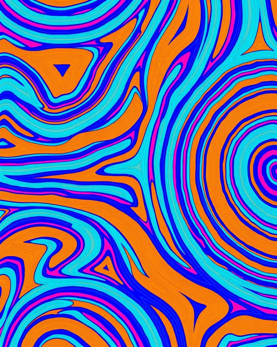 Vivid Swirl Abstract Pattern Rug