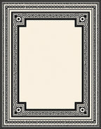 Classic Black White Geometric Border Rug